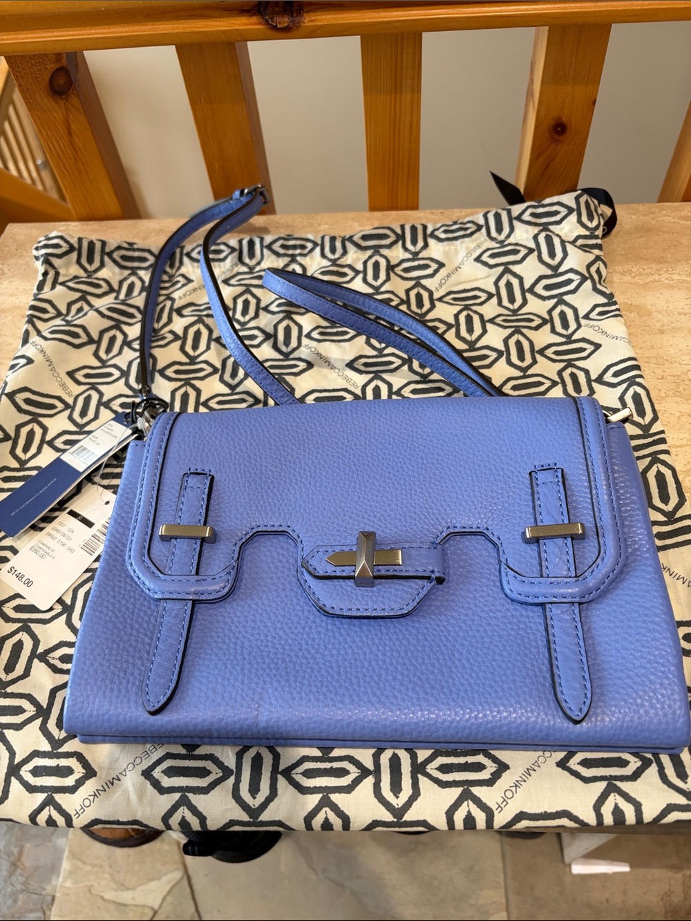 Rebecca Minkoff Twilight Sky Blue Pebbled Leather Crossbody